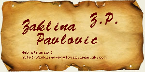 Žaklina Pavlović vizit kartica